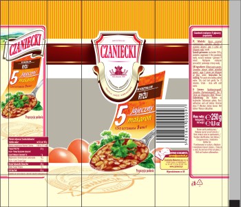 Czaniecki Makaron 5 jajeczny popularny w kształcie ryżu 250 g