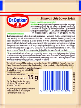 Dr Oet.ZAKWAS CHLEBOWY ZYTNI 15g [30]