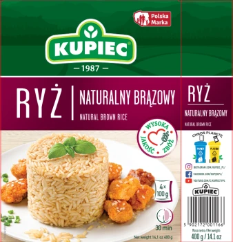 Kupiec RYŻ BRĄZOWY NATURALNY 4*100g   [12]