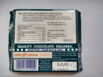 RITTER SPORT CZEK.100g GORZKA MIGDAŁ/POMAR.  [12]   U