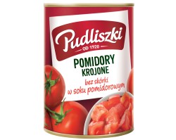 Pudliszki POMIDORY 400g KROJ.W SOKU POM. PUSZKA [12]