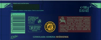 WEDEL CZEK.100g GORZKA Z WIŚNIAMI [20]