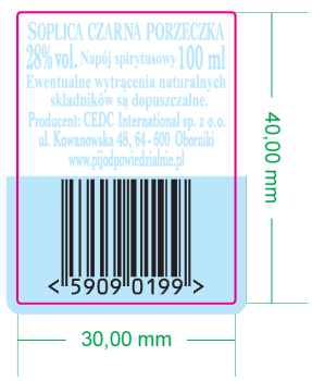 Alk.SOPLICA 100ml 28% CZ.PORZECZKA CEDC [12/96]