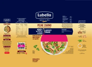 Lubella MAKARON 400g PEŁNE ZIARNO  GN.WSTĄŻKI [12/8]