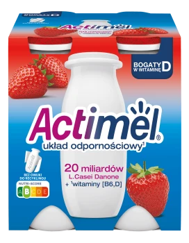 Actimel Truskawka Napój mleczny 400 g (4 sztuki)