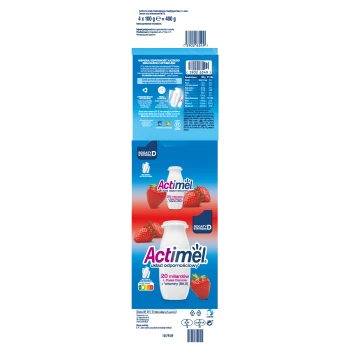 Actimel Truskawka Napój mleczny 400 g (4 sztuki)