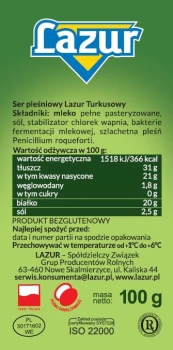 Ser pleśniowy Lazur Turkusowy 100 g