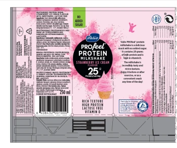 Valio Profeel shake proteinowy 250 ml lody truskawkowe, bez laktozy