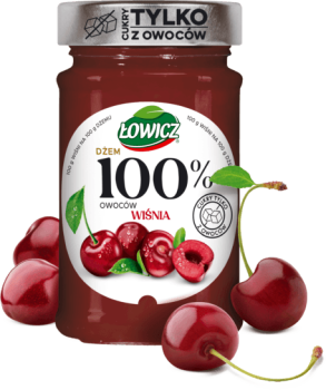 Łowicz 100% z owoców dżem wiśnia 220 g