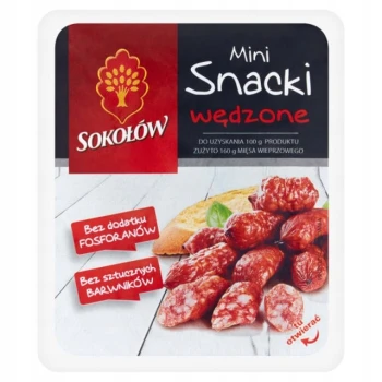 Sokołów Salami snack wędzone 100 g tacka