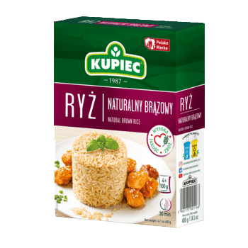 Kupiec Ryż brązowy 400 g (4 torebki)