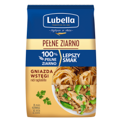 Lubella Pełne Ziarno Tagliatelle Makaron Gniazda wstążki 400 g