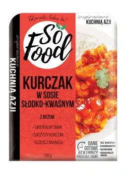 Kurczak w sosie słodko-kwaśnym z ryżem 330 g So Food