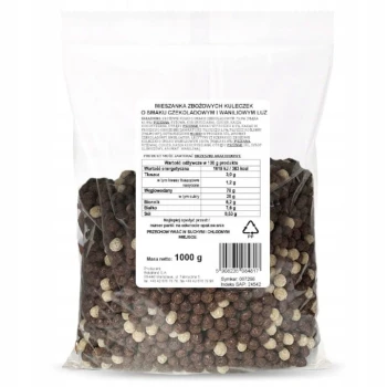 Mieszanka zbożowych kuleczek o smaku czekoladowym i waniliowym 1 kg Bakalland