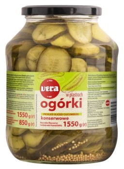 Ogórki kanapkowe 1550/850 g Vera