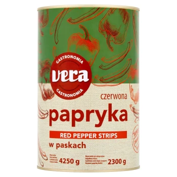 Papryka czerwona konserwowa w paskach, w zalewie 4250/2300 g Vera