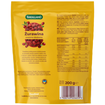 Bakalland żurawina całe owoce 200 g