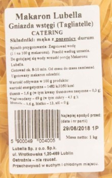 Lubella tagliatelle makaron 1kg