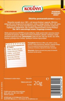 Kotányi Skórka pomarańczowa krojona 20 g