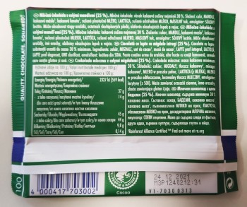 Ritter Czekolada Mleczna z Całymi Migdałami 100 g