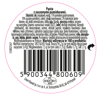 Lisner Pastella z suszonymi pomidorami 80 g