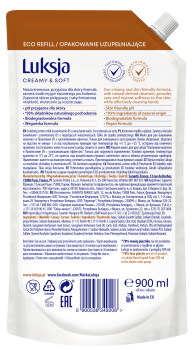 Luksja Creamy & Soft Kremowe mydło w płynie Mleczko bawełniane i Prowitamina B5 900 ml opakowanie uzupełniające