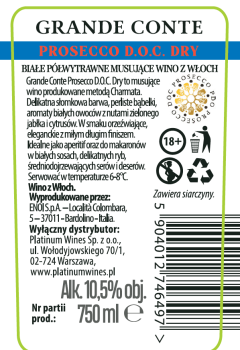 'Grande Conte Prosecco D.O.C. Dry 750ml