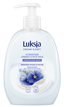 Luksja Creamy & Soft Kremowe mydło w płynie Len i Mleczko ryżowe 500 ml
