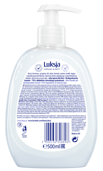 Luksja Creamy & Soft Kremowe mydło w płynie Len i Mleczko ryżowe 500 ml