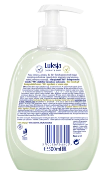 Luksja Creamy & Soft Kremowe mydło w płynie Oliwka i Jogurt 500 ml