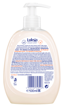 Luksja Creamy & Soft Kremowe mydło w płynie Brzoskwinia i Biała herbata 500 ml