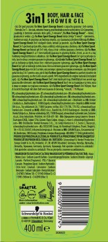 Fa Men Sport Double Power Power Boost Żel pod prysznic 400 ml