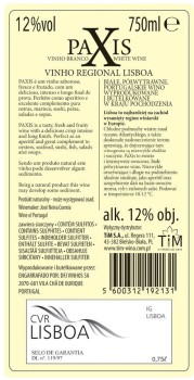 'Paxis Lisboa Białe Półwytrawne 750 ml