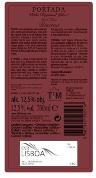 'Portada Reserva Czerwone Półwytrawne 750 ml