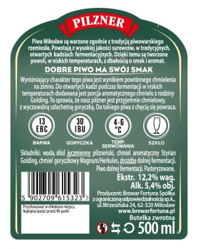 'Miłosław Pilzner 500 ml butelka zwrotna