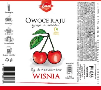 Betex syrop wiśniowy 970ml z dozownikiem