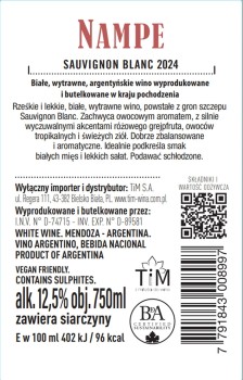 'Nampe Sauvignon Blanc Białe Wytrawne 750 ml