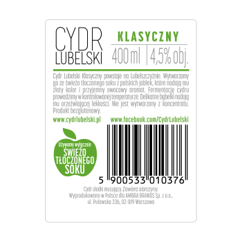 'Cydr lubelski klasyczny 400ML