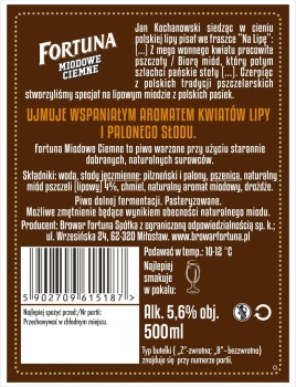 'Fortuna Miodowe 500 ml butelka zwrotna