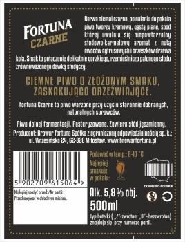 'Fortuna Czarne 500 ml butelka zwrotna