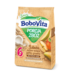 BoboVita Kaszka mleczna 4 zboża jabłkowo-gruszkowa po 6 miesiącu 210 g