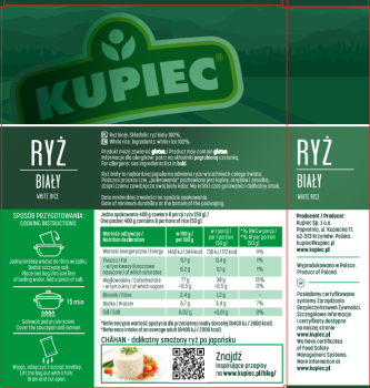 Kupiec Ryż biały długoziarnisty 400 g (4 torebki)