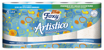 Papier toaletowy Foxy Artistico 8 rolek brzoskwiniowy