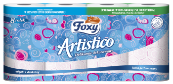 Papier toaletowy Foxy Artistico 8 rolek różowy