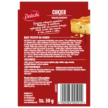 Delecta Cukier wanilinowy z ekstraktem wanilii 30 g
