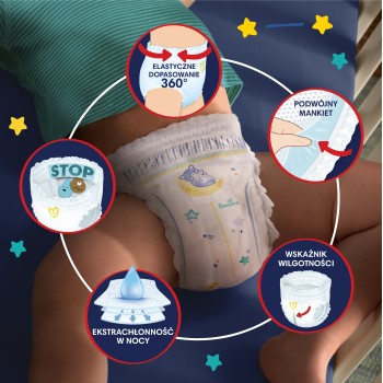 Pampers Night Pants Pieluchomajtki, rozmiar 6, 19 sztuk, 15kg+