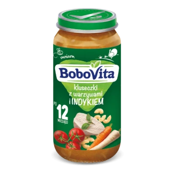 Obiadek kluseczki z warzywami i indykiem po 12 miesiącu BoboVita 250g
