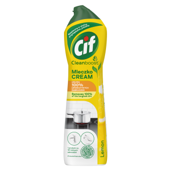 Cif Cream Lemon z mikrokryształkami Mleczko do czyszczenia powierzchni 540 g