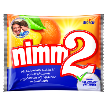 Nimm2 Nadziewane cukierki pomarańczowe i cytrynowe wzbogacone witaminami 90 g