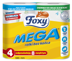 Papier toaletowy Foxy Mega 4 rolki, 3 warstwy